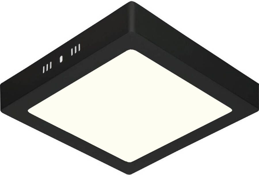 BES LED Downlight 18W Natuurlijk Wit 4200K Mat Zwart Opbouw Vierkant Aluminium 225mm