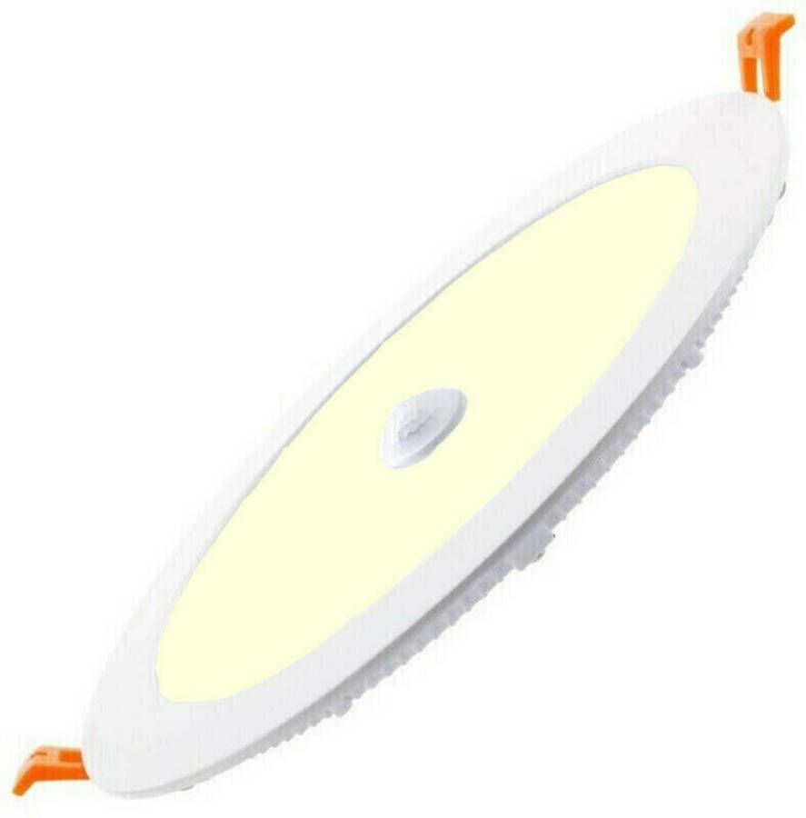 BES LED Downlight Slim Facto Dury PIR Bewegingssensor 360° + Dag en Nacht Sensor 24W Warm Wit 3000K Inbouw Rond