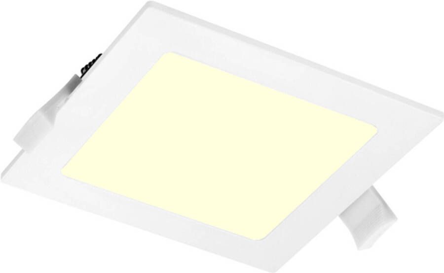 BES LED Downlight Slim Pro Aigi Suno Inbouw Vierkant 12W Warm Wit 3000K Mat Wit Kunststof