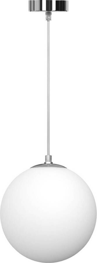 BES LED Hanglamp Hangverlichting Aigi Pyra E27 Fitting Rond Mat Wit Glas