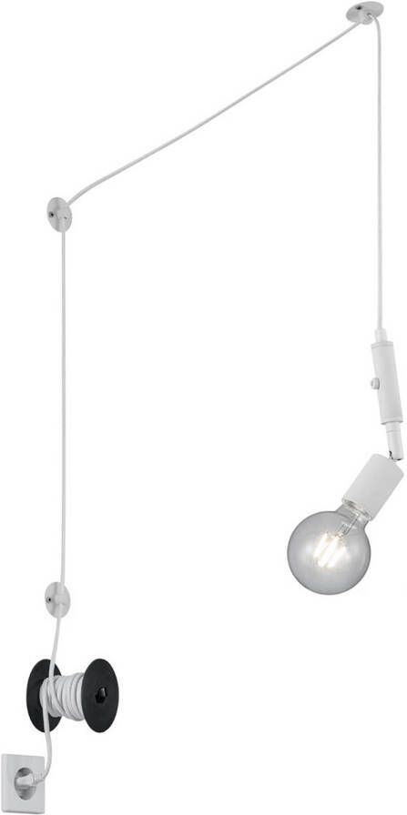 BES LED Hanglamp Hangverlichting Trion Stoluno E27 Fitting Rond Mat Wit Aluminium