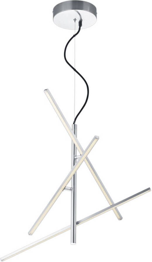 BES LED Hanglamp Hangverlichting Trion Tiraki 22.5W Warm Wit 3000K Dimbaar Rechthoek Mat Nikkel Aluminium