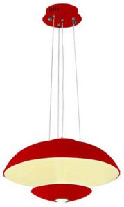 BES LED Hanglamp Hangverlichting Viesta 24W Natuurlijk Wit 4000K Rood Aluminium