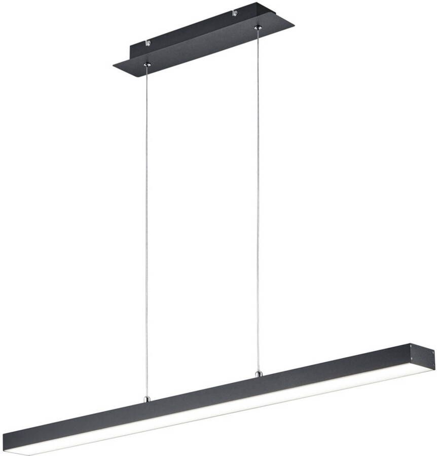 BES LED Hanglamp Trion Agina 18W Aanpasbare Kleur Dimbaar Rechthoek Mat Zwart Aluminium