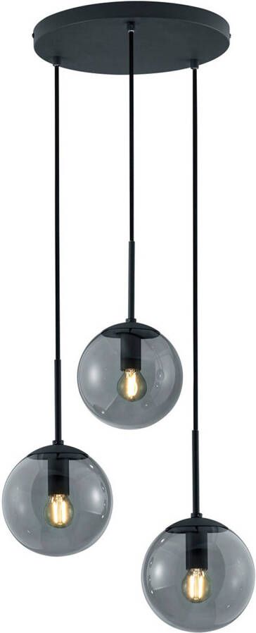 BES LED Hanglamp Trion Balina E14 Fitting 3-lichts Rond Mat Antraciet Aluminium