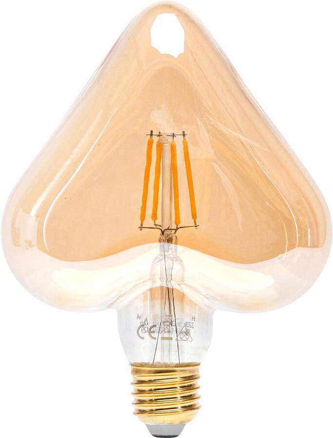 BES LED Lamp Aigi Glow Heart E27 Fitting 4W Warm Wit 1800K Amber
