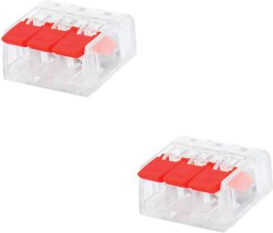 BES LED Lasklem Slim Set 2 Stuks 3 Polig met Klemmetjes Rood