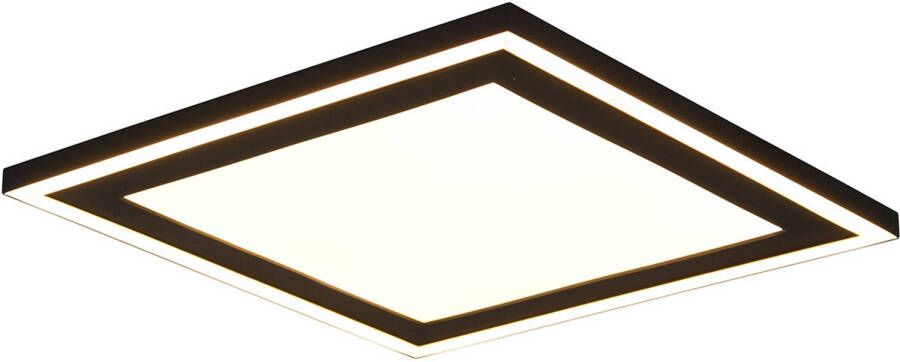 BES LED Plafondlamp Plafondverlichting Trion Coman 24.5W Warm Wit 3000K Vierkant Mat Zwart Kunststof
