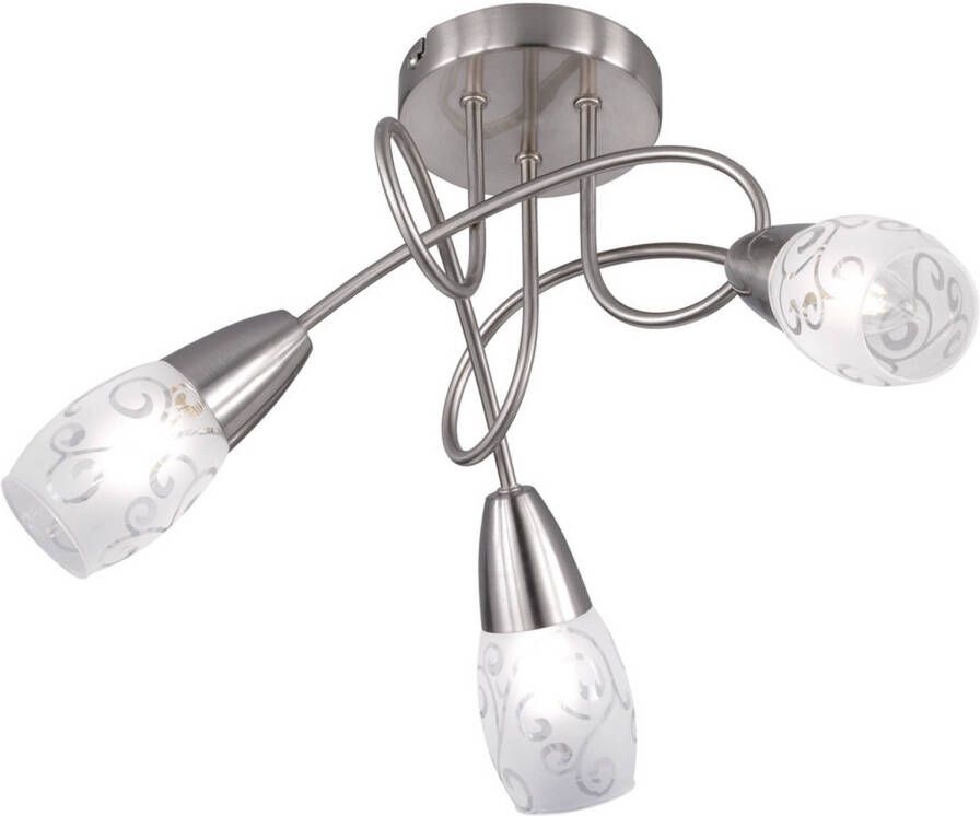 BES LED Plafondlamp Plafondverlichting Trion Kalora E14 Fitting Rond Mat Nikkel Aluminium