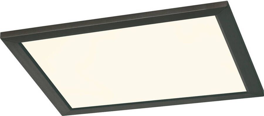 BES LED Plafondlamp Plafondverlichting Trion Povino 15W Warm Wit 3000K Dimbaar Vierkant Mat Zwart Aluminium