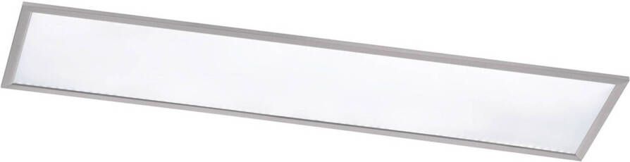 BES LED Plafondlamp Plafondverlichting Trion Povino 30w Warm Wit 3000k Dimbaar Rechthoek Mat Nikkel
