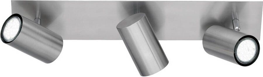 BES LED Plafondspot Trion Mary GU10 Fitting 3-lichts Rechthoek Mat Nikkel Aluminium