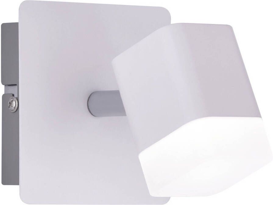 BES LED Wandspot Wandverlichting Trion Ribon 4W Warm Wit 3000K 1-lichts Rond Mat Wit Aluminium