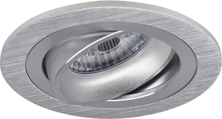 BES LED Spot Armatuur GU10 Pragmi Alpin Pro GU10 Inbouwspot Rond Zilver Aluminium Kantelbaar Ø92mm