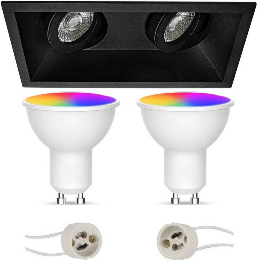 BES LED Spot Set GU10 Facto Smart LED Wifi LED Slimme LED 5W RGB+CCT Aanpasbare Kleur Dimbaar