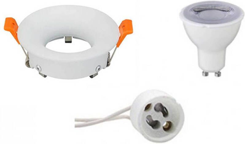 BES LED Spot Set GU10 Fitting Dimbaar Inbouw Rond Mat Wit 6W Natuurlijk Wit 4200K Ø85mm