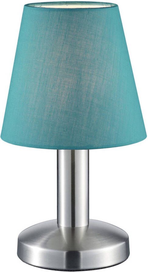 BES LED Tafellamp Tafelverlichting Trion Muton E14 Fitting Rond Mat Turquoise Aluminium
