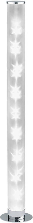 BES LED Tafellamp Trion Ricardo 4W Warm Wit 3000K RGBW Dimbaar Afstandsbediening Rond Mat Chroom Aluminium
