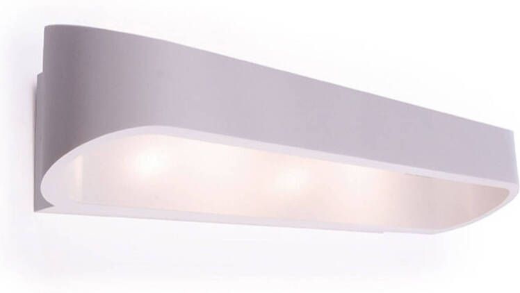 BES LED Wandlamp Wandverlichting 12W Natuurlijk Wit 4000K Mat Wit Aluminium Ovaal