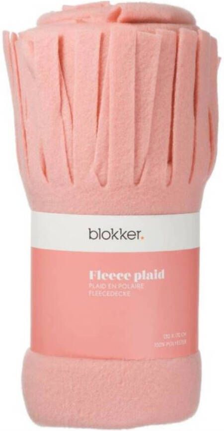 Blokker fleeceplaid Montana 130x170 cm roze