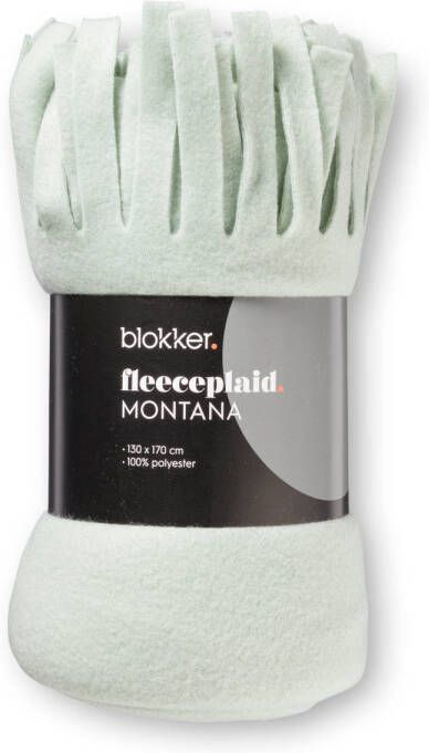 Blokker fleeceplaid Montana zeegroen