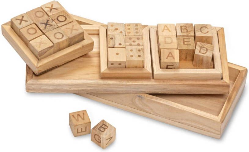 Blokker houten spel teak 29 5x24x19 5 cm