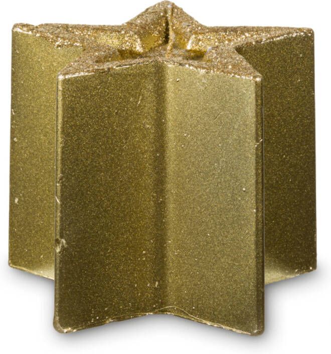 Blokker Kaars Ster goud met glitterrandje 10x10x8