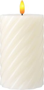Blokker LED kaars Swirl 7 5x12 5cm wit
