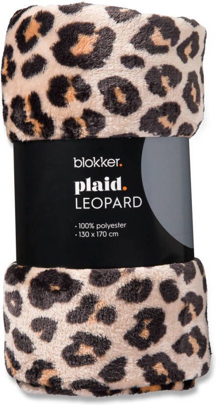 Blokker plaid Leopard 130x170 cm