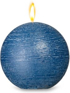 Blokker rustieke bolkaars donkerblauw 8x8 cm