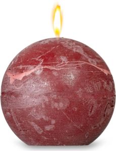 Blokker rustieke bolkaars rood 8x8 cm