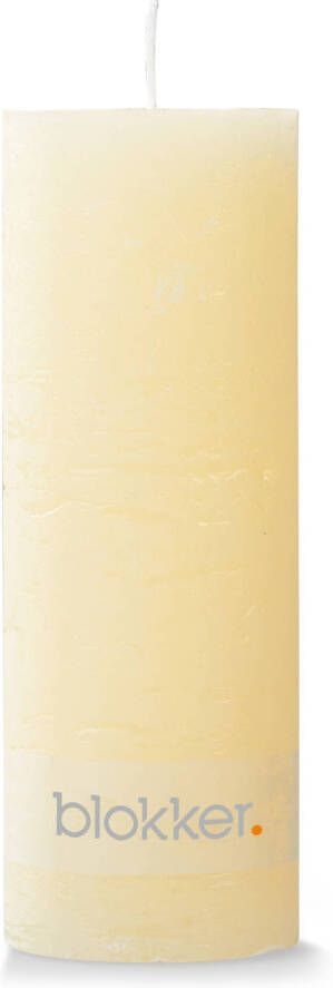 Blokker rustieke cilinderkaars 6 8 x 19 cm crème