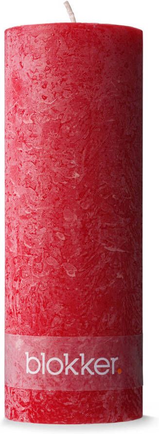 Blokker rustieke cilinderkaars 6 8 x 19 cm rood