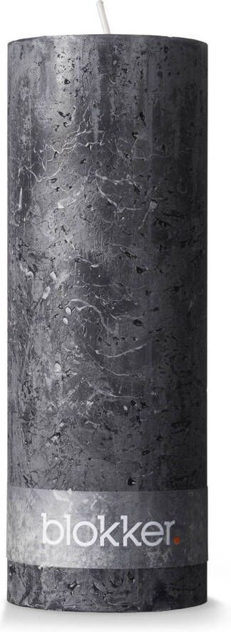 Blokker rustieke cilinderkaars 6 8 x 19 cm zwart