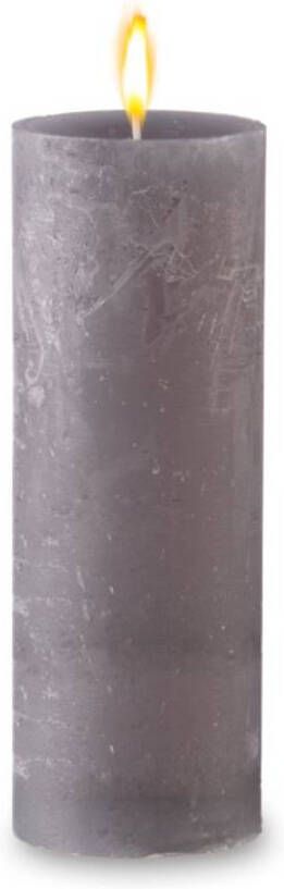 Blokker rustieke cilinderkaars grijs 7x19 cm