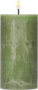 Blokker rustieke cilinderkaars mosgroen 7x13 cm