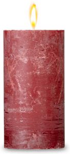 Blokker rustieke cilinderkaars rood 7x13 cm