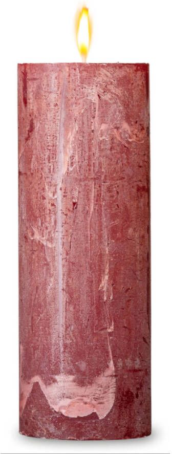 Blokker rustieke cilinderkaars rood 7x19 cm