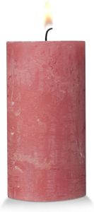 Blokker rustieke cilinderkaars roze 7x13 cm