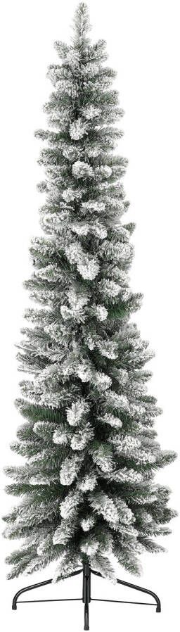Blokker smalle kerstboom met sneeuw 180cm