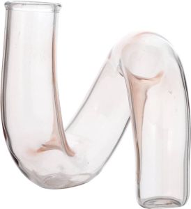 Blokker vaas glas swirl amber