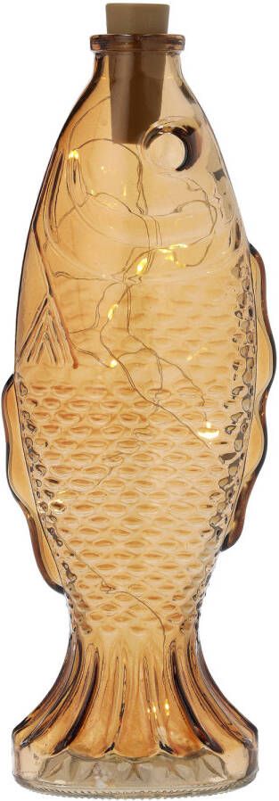 Blokker woondecoratie vis met LED 27cm amber