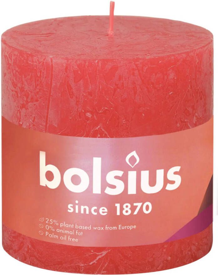 Bolsius rustieke stompkaars shine ø10cm blossom pink