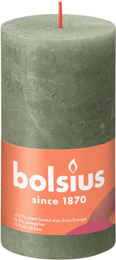 Bolsius 3 stuks Stompkaars Fresh Olive 130 68 rustiek