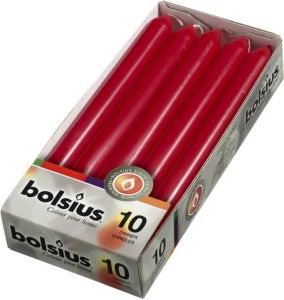 Bolsius 4 stuks Tafelkaars wijnrood 230 x 20 mm