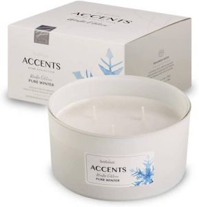 Bolsius geurkaars Accents Pure Winter 13 7 cm glas wax wit