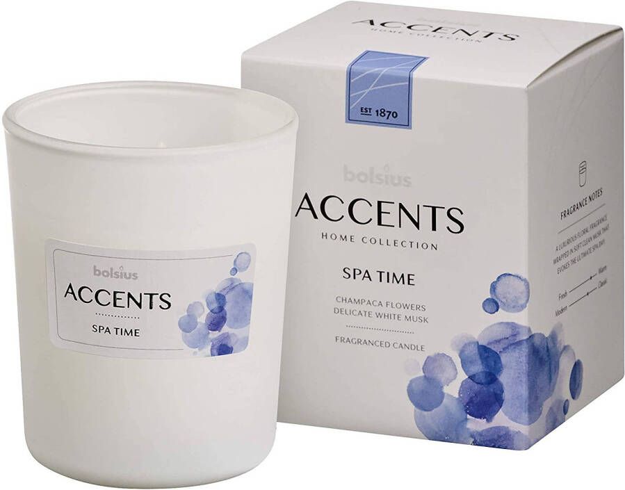 Bolsius geurkaars Accents Spa Time 9 2 cm glas wax wit