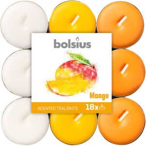 Bolsius Geurkaarsen Theelicht Mango Oranje wit 18 Stuks