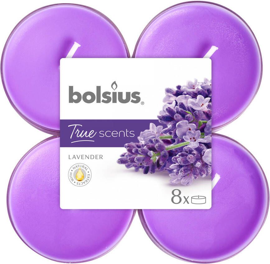 Bolsius geurtheelichten True Scents Lavendel 11 7 cm 8 stuks