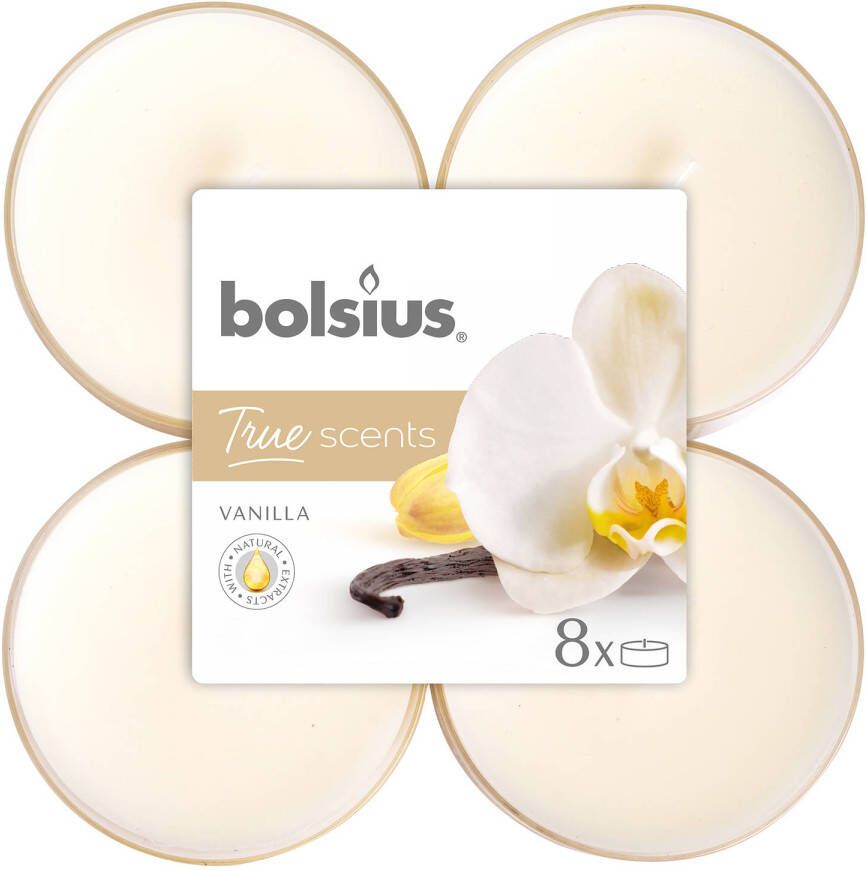 Bolsius geurtheelichten True Scents Vanille 11 7 cm 8 stuks